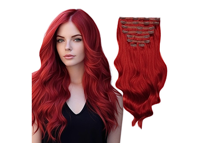 Extensii Clip-on White Platinum Red